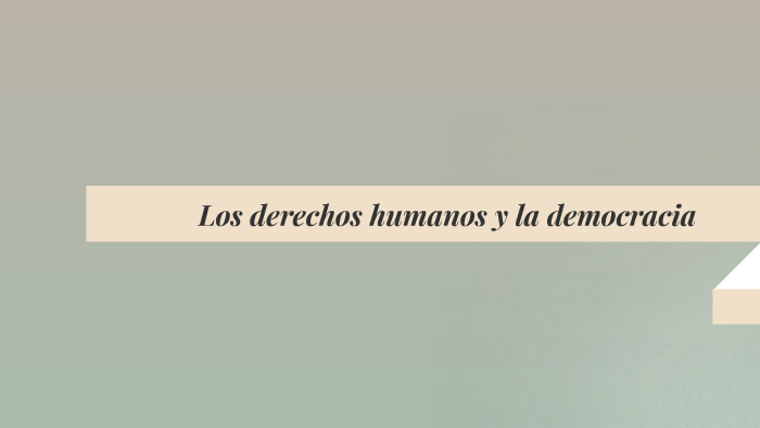 Los Derechos Humanos Y La Democracia By Agostina Stucky