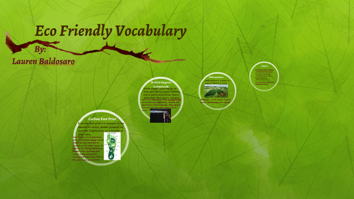 Eco Friendly Vocabulary Words