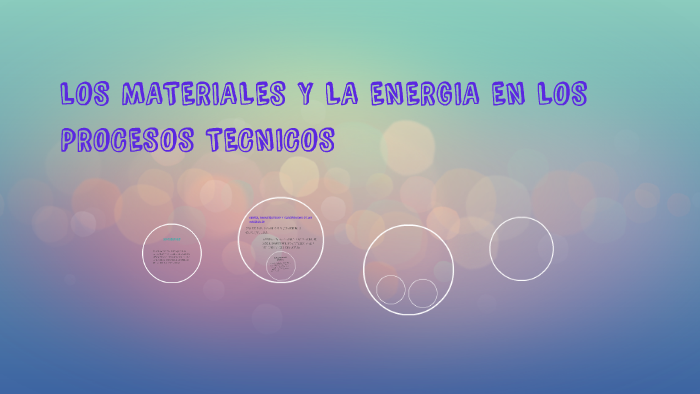 lOS MATERIALES Y LA ENERGIA EN LOS PROCESOS TECNICOS by Katy Castro on