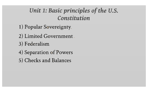 Unit 1: Basic principles of the U.S. Constitution by Matt Higgins