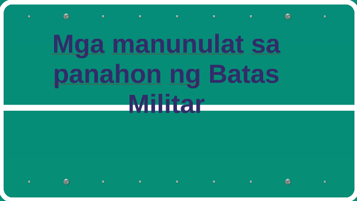 Mga manunulat sa panahon ng Batas Militar by janice osiones on Prezi