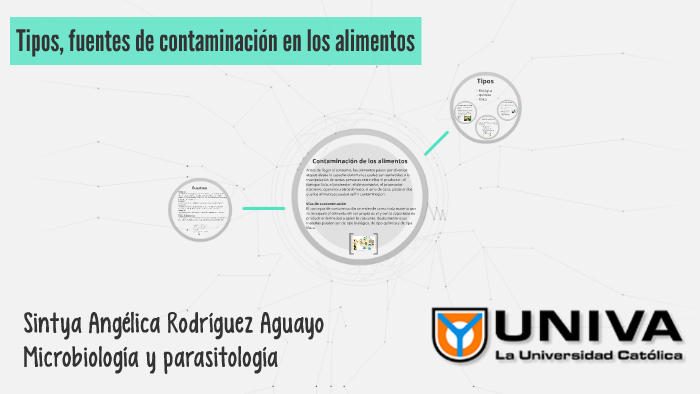 Tipos, fuentes y mecanismos de contaminación en los alimento by Sintya