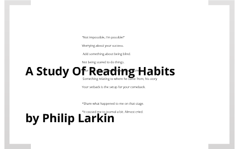 a study of reading habits