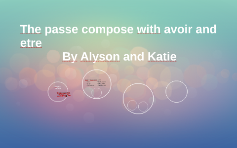 The passe compose with avoir and etre by katie edwards