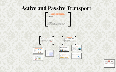 Active Vs Passive Transport Chart