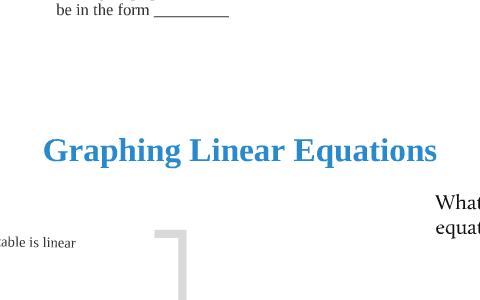 Graphing Linear Equations by Lisa Arluna on Prezi