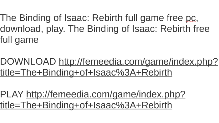 free download the rebirth of isaac