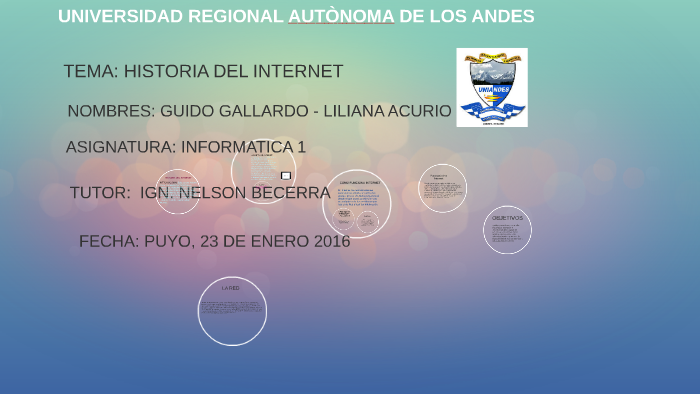 LA HISTORIA DEL INTERNET by GUIDO GALLARDO on Prezi