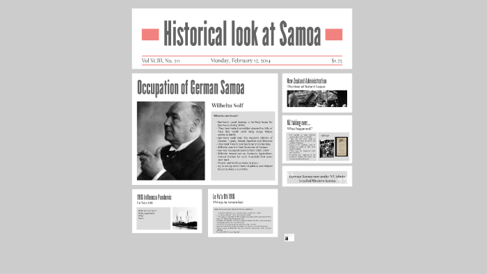 Samoa Timeline Historical look at Samoa by on Prezi