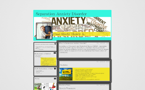 case study separation anxiety disorder