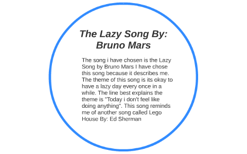 Letra de The Lazy Song do Bruno Mars