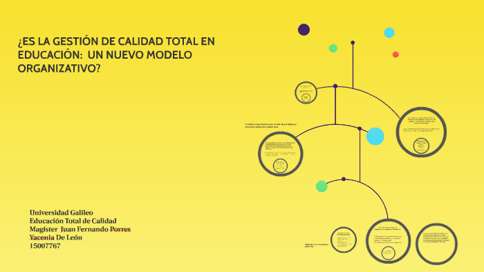 ES LA GESTIÓN DE CALIDAD TOTAL EN EDUCACIÓN: UN NUEVO MODE by Yacenia De  León