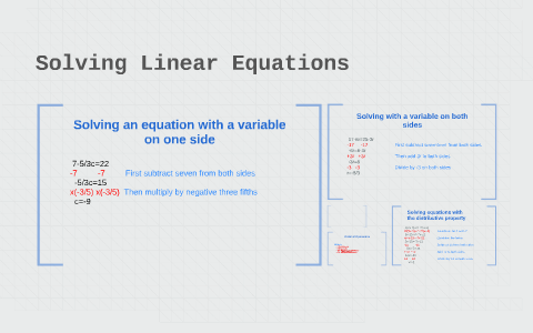 Solving Linear Equations by james spina on Prezi