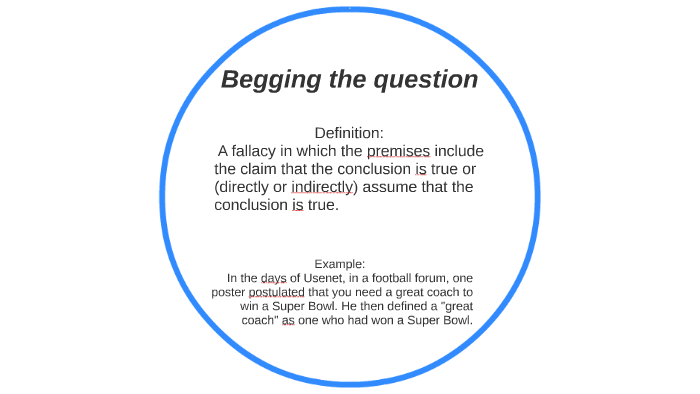 begging the question examples