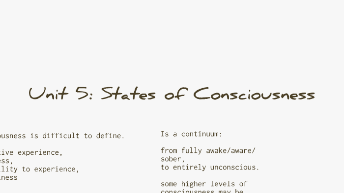 Unit 5: States of Consciousness by Laura Koritz on Prezi