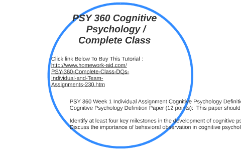 cognitive psychology definition paper