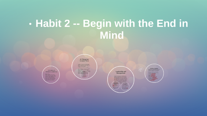 habit 2 begin with the end in mind essay