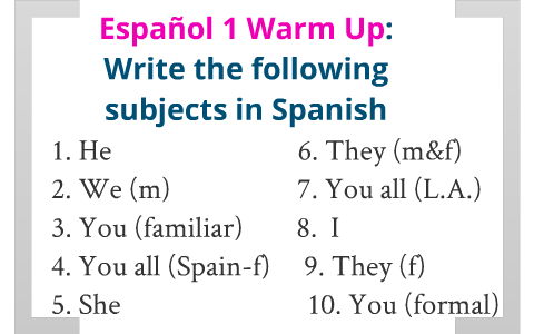 SER and SUB PRONOUNS by Meghan Ray