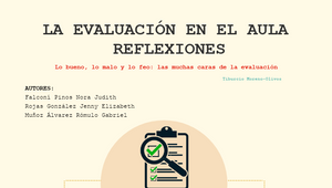 REFLEXIONES SOBRE LA EVALUACIÓN EN EL AULA By Rómulo Gabriel Muñoz ...