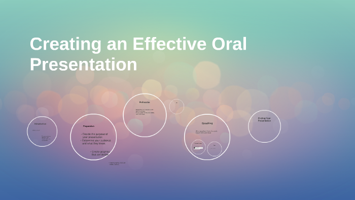 an effective oral presentation requires