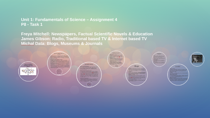 Unit 1: Fundamentals of Science – Assignment 4 by James Gibson