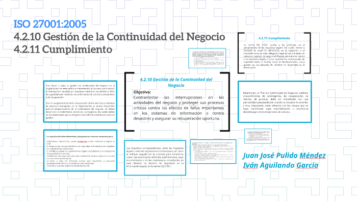 4.2.10 gestion de continuidad del negocio by Juan Mendez on Prezi