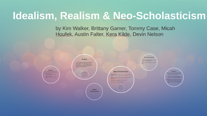 Idealism, Realism & Neo-Scholastisim by Brittany Gamer on Prezi