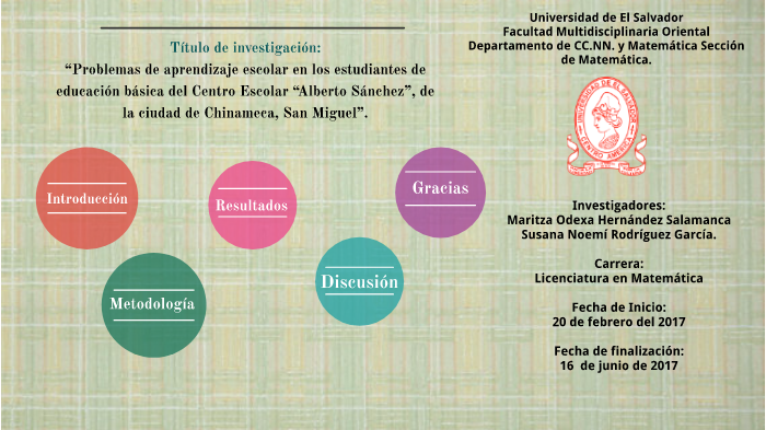Problemas de aprendizaje escolar by Susana Rodríguez on Prezi
