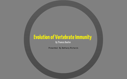 Evolution of Vertebrate Immunity Presentation by Bethany Richards