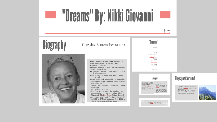 Dreams By Nikki Giovanni By Ricardo Garcia