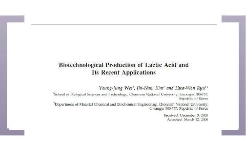 Biotechnological Production of Lactic Acid and Its Recent Applications ...