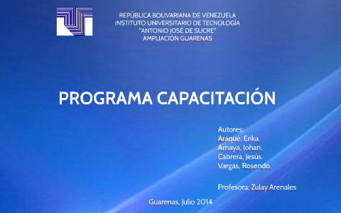 PROGRAMA DE CAPACITACION Varios by Dionimar Pereira on Prezi