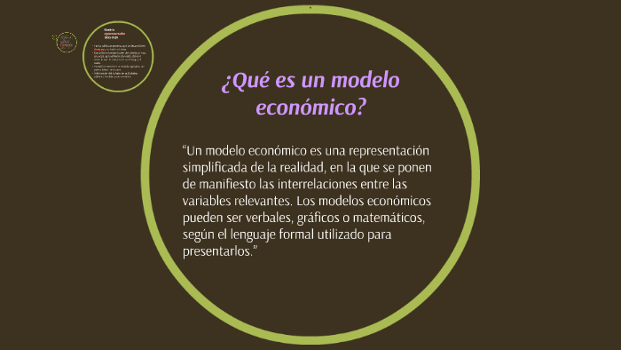 Qué es un modelo económico? by Catalina Del Puerto