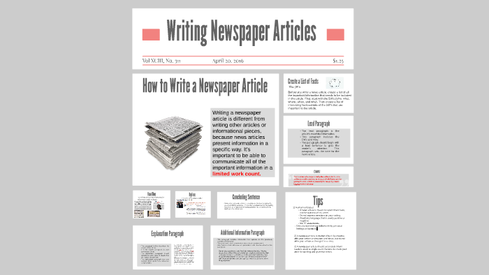 writing articles in newspaper