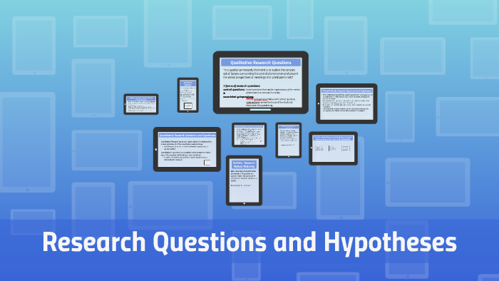 Research Questions And Hypotheses By Progressivists Ctx