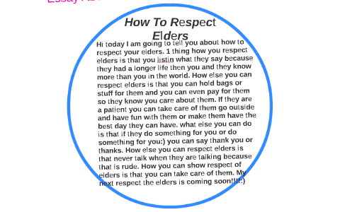 taking care of elders essay