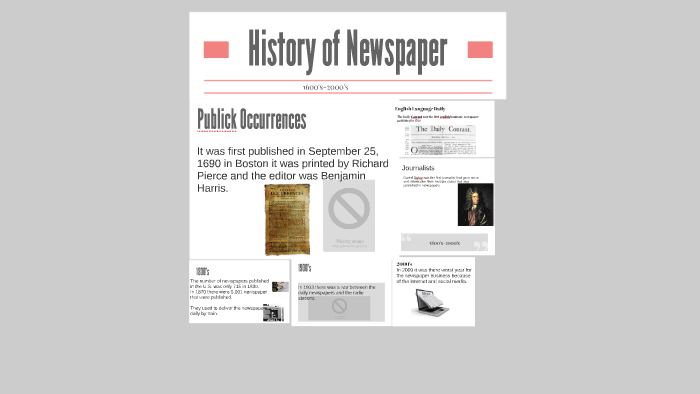 history of newspaper essay