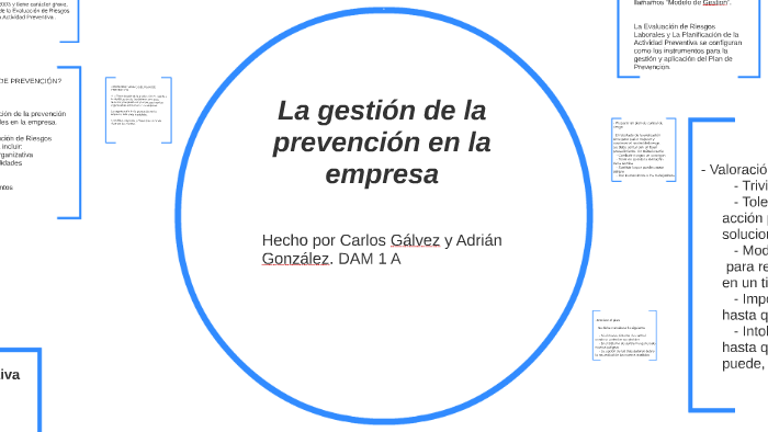 La gestión de la prevención en la empresa by Adrián González