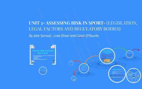 UNIT 3- ASSESSING RISK IN SPORT (LEGISLATION, LEGAL FACTORS by Conor O ...