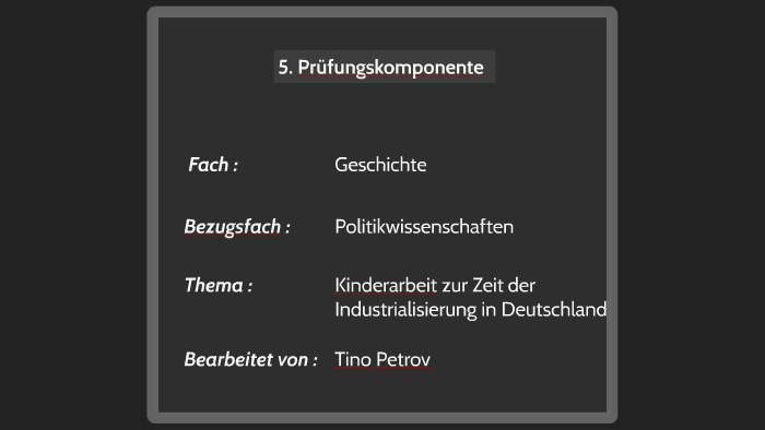 Inwiefern War Die Kinderarbeit Zur Zeit Der Industrialisieru By Tino Petrov