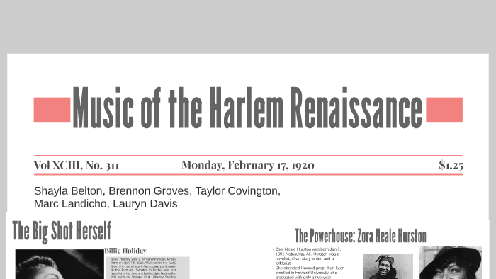 Harlem Renaissance by Taylor covington on Prezi