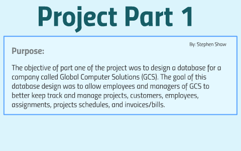 Project Part 1 by Stephen Shaw on Prezi