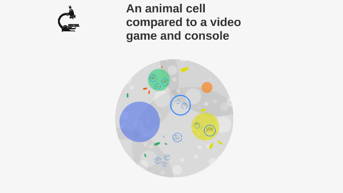 An animal cell compared to a video game and console by Victoria Groves