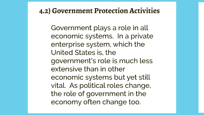 Government Protection Activity. Examples 4.2) Government Protection Activities by Carlie Bell on Prezi