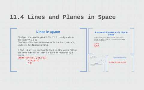 11 4 Lines And Planes In Space By Chu Chu