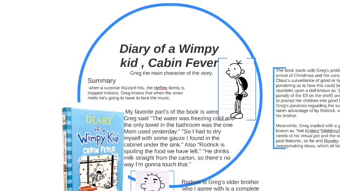 book report diary of a wimpy kid cabin fever