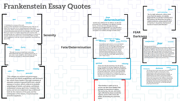 frankenstein essay with quotes