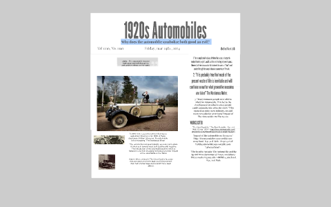 automobiles in the 1920s essay