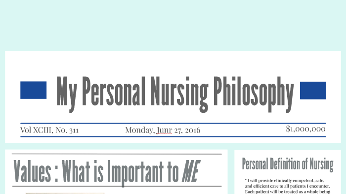 my personal philosophy of nursing