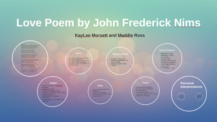 john frederick nims love poem analysis